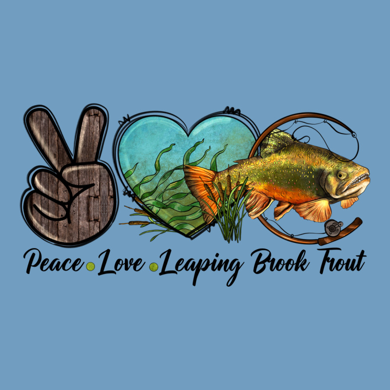 Peace Love Leaping Brook Trout Urban Heavy Tee by LillyAllenDesigns | Teevron