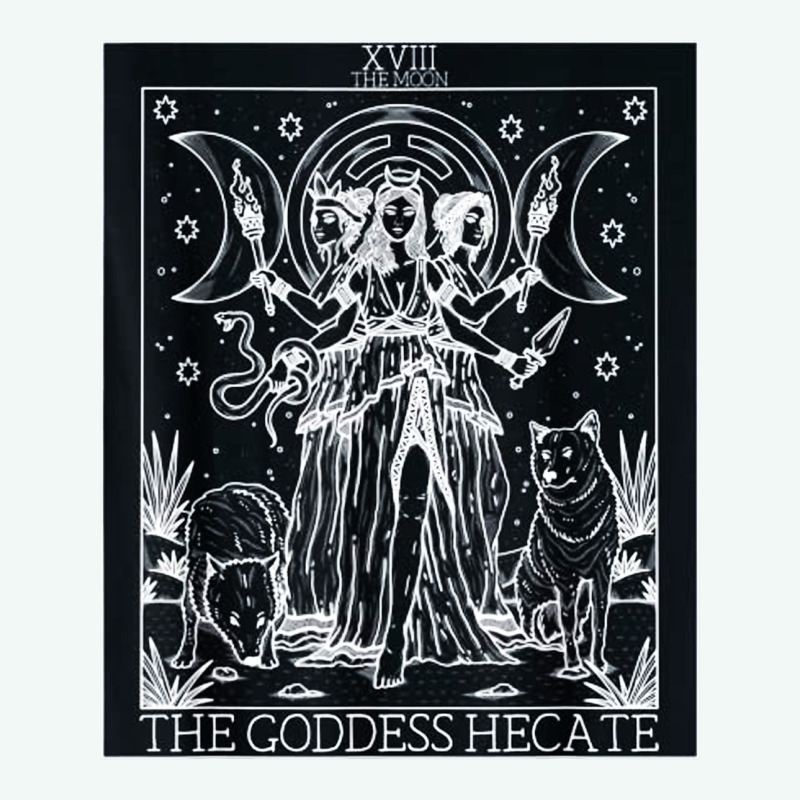 Hecate Tarot Card Triple Moon Goddess Witch Wiccan Pagan Premium Hoodie by artisFamous | Teevron
