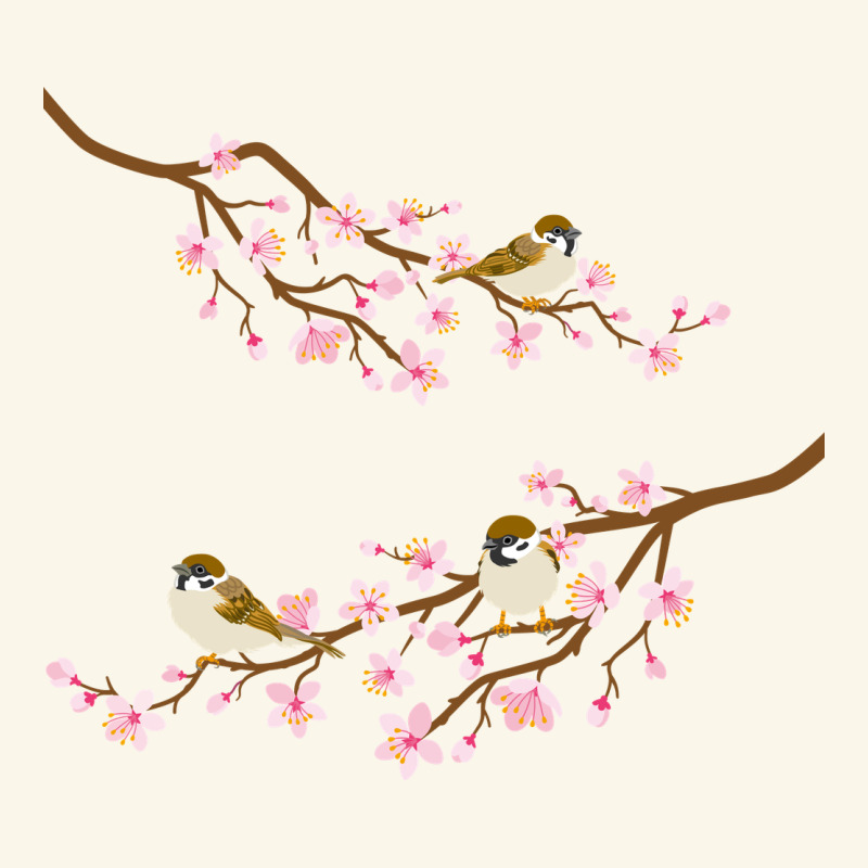 Cherry Blossom Sakura With Bird Premium Hoodie by artisFamous | Teevron