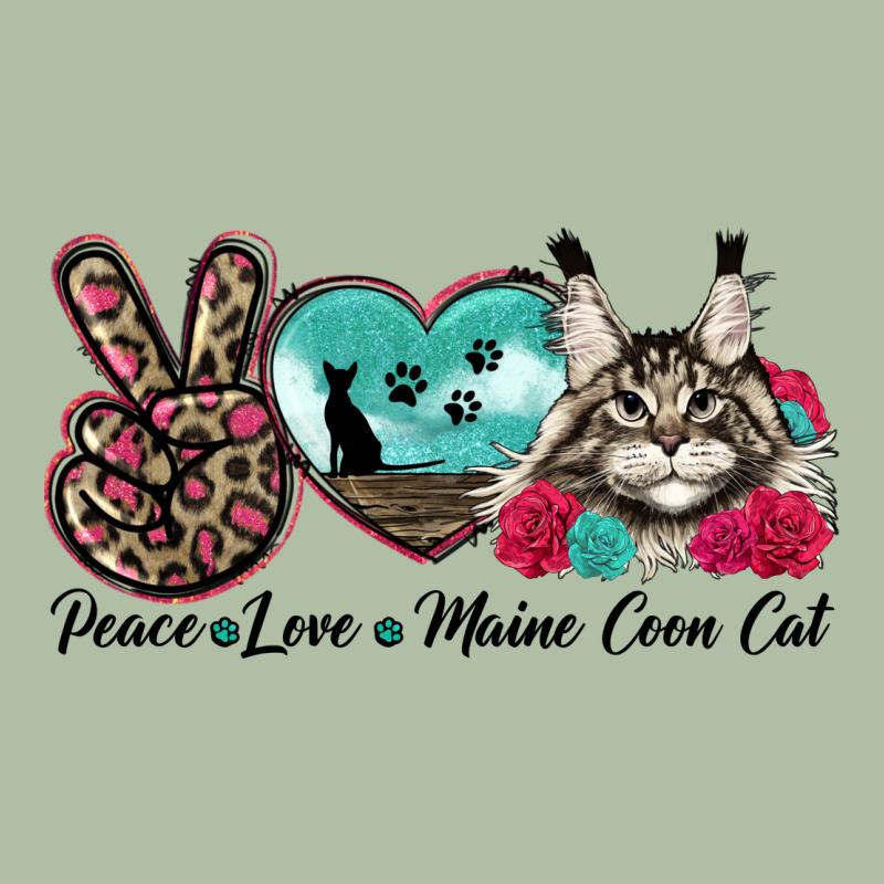 Peace Love Maine Coon Cat Urban Heavy Tee by LillyAllenDesigns | Teevron