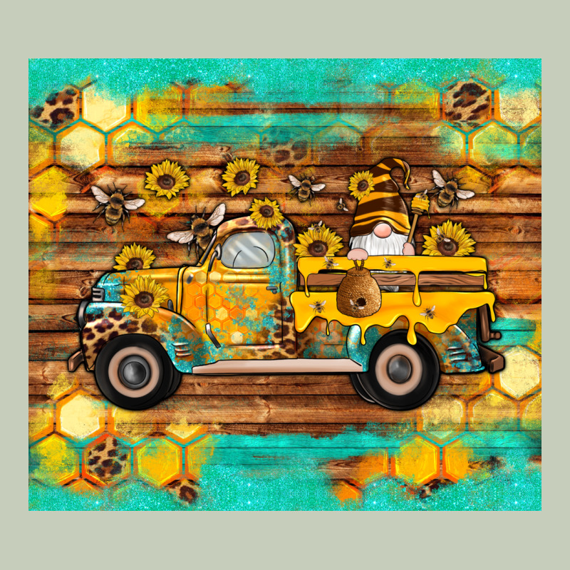 Western Bee Gnomes Truck Honeycomb  Leopard Turquoise Wooden Serape Long Sleeve Tee by Artiststas | Teevron