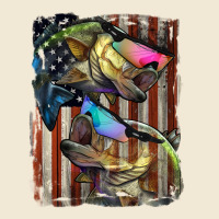 American Flag With Bass Fish Premium Tee | Teevron