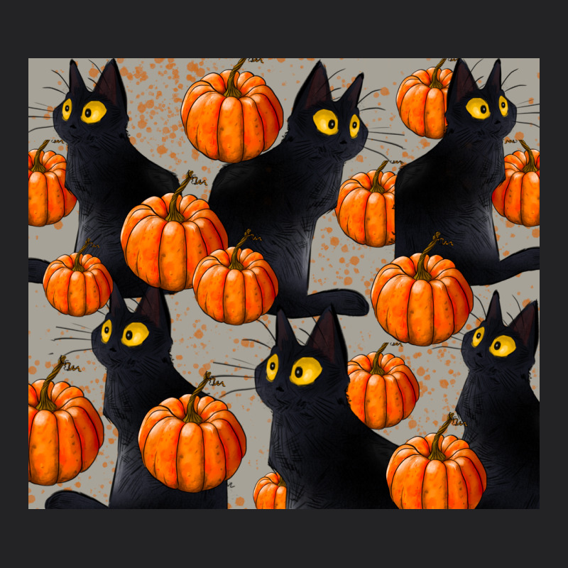 Black Cat With Pumpkins Tumbler Vintage Tee by LillyAllenDesigns | Teevron