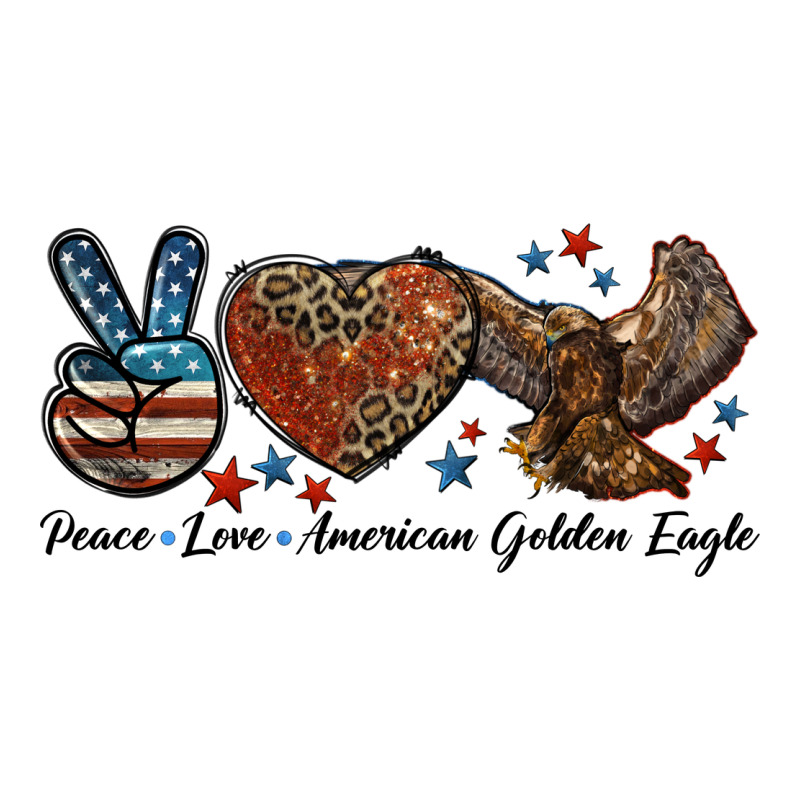 Western Peace Love American Golden Eagle Premium Tee by LillyAllenDesigns | Teevron