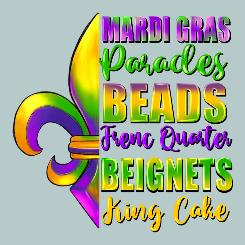 Mardi Gras Parades Beads French Quarter Beignets Heavy Core Tee by FaDigitalArtStudio | Teevron