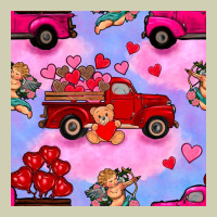 Valentines Day Truck And Cupid In The Sky Seamless Pattern Heavy Core Tee | Teevron