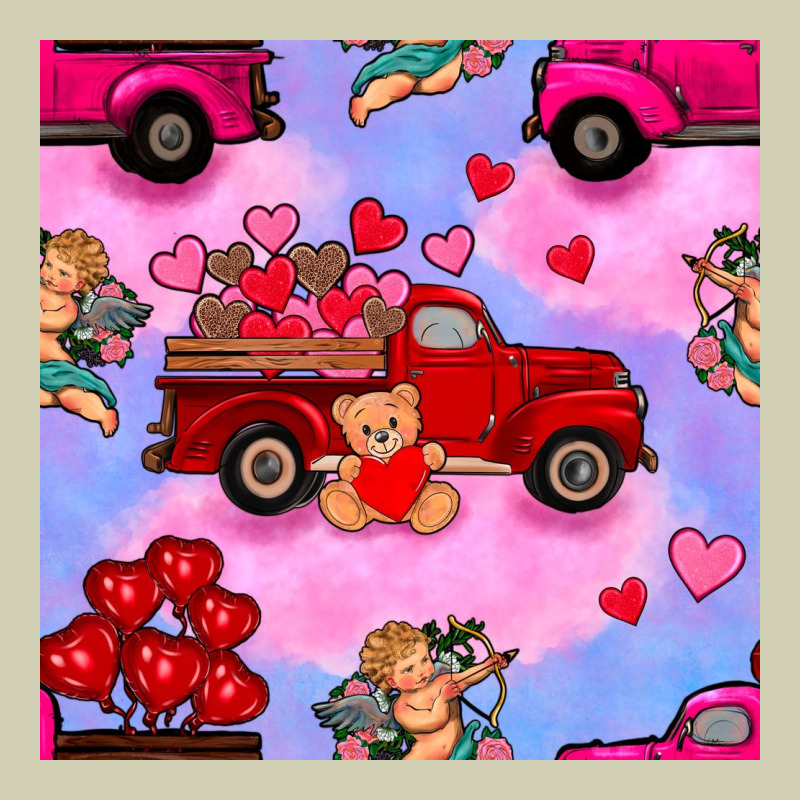 Valentines Day Truck And Cupid In The Sky Seamless Pattern Heavy Core Tee by BundleAndBundleShop | Teevron
