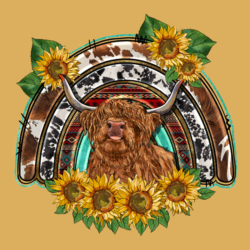 Scottish Calf Sunflowers Rainbow Premium Hoodie by BarkalooDesign | Teevron
