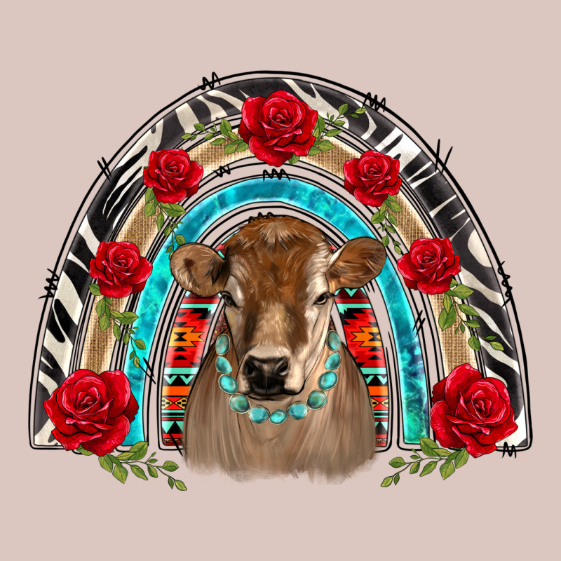 Brown Baby Cow Floral Rose Rainbow Premium Hoodie by BarkalooDesign | Teevron
