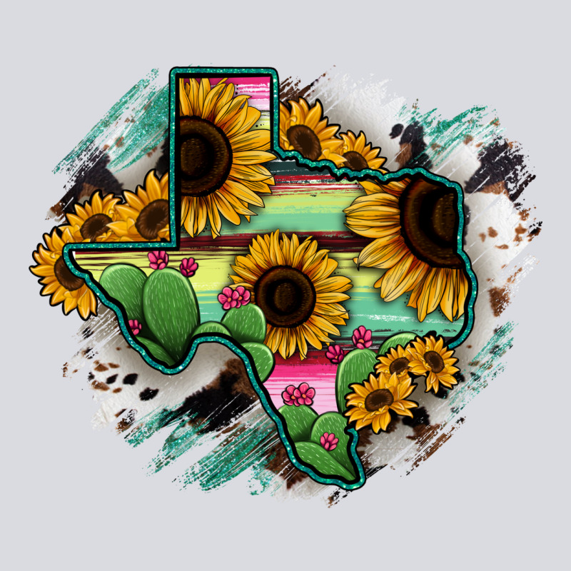 Texas Map Sunflower Cactus Serape Zipper Hoodie by RanaPortraitStore | Teevron