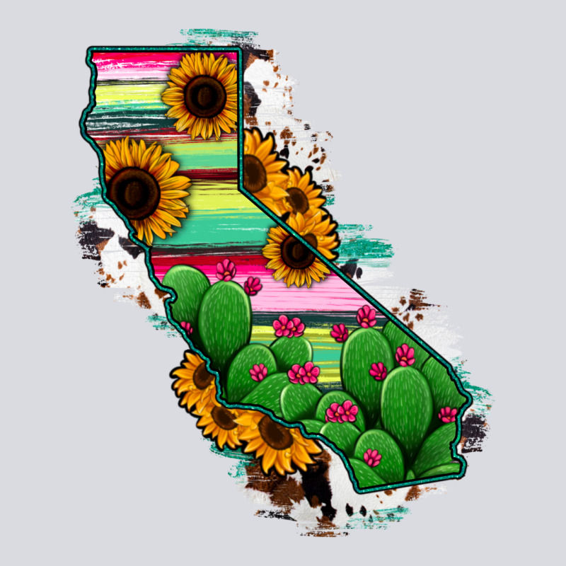 California Map Sunflower Cactus Serape Zipper Hoodie by RanaPortraitStore | Teevron
