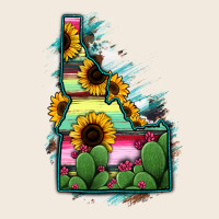 Idaho Map Sunflower Cactus Serape Zipper Hoodie | Teevron