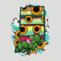 Indiana Map Sunflower Cactus Serape Zipper Hoodie | Teevron