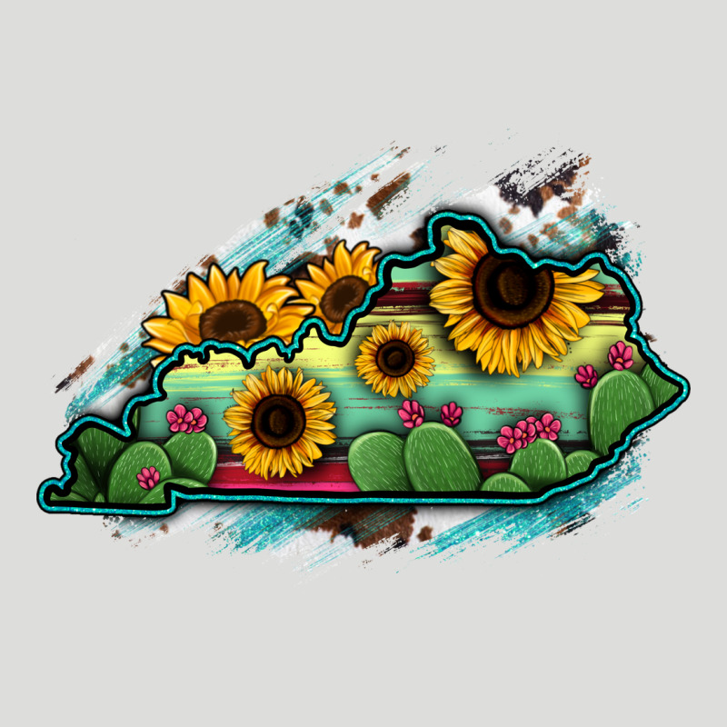 Kentucky Map Sunflower Cactus Serape Zipper Hoodie by RanaPortraitStore | Teevron