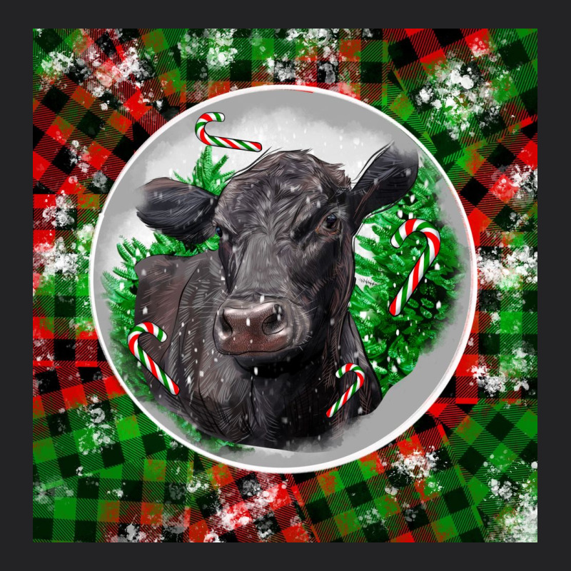 Christmas Black Angus Cow Vintage Tee by LillyAllenDesigns | Teevron