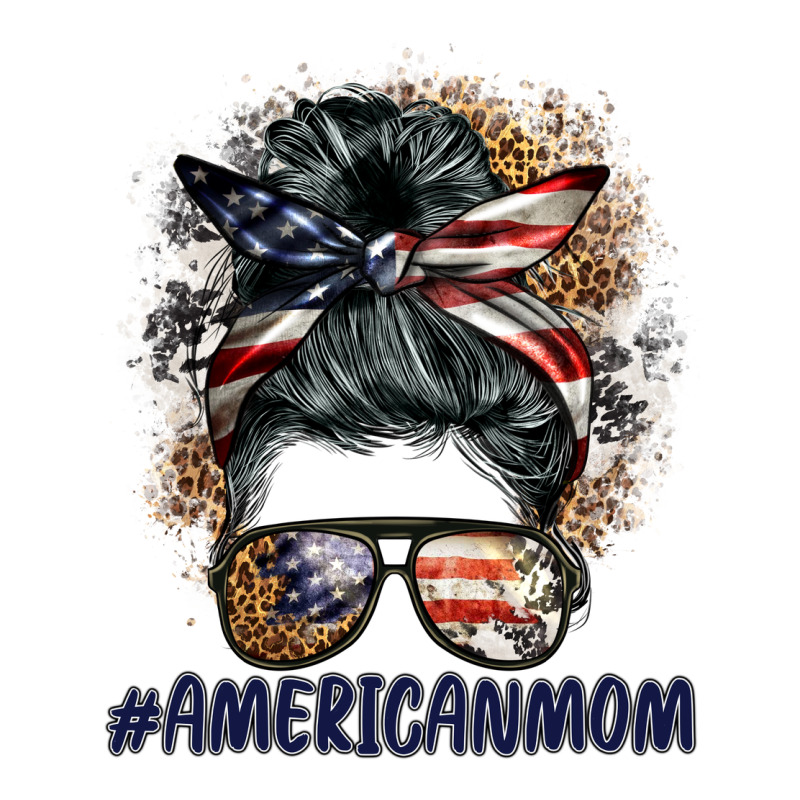 Americanmom Messy Bun Classic Tee by BarkalooDesign | Teevron