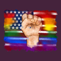 Lgbtq Flag And American Flag With Hand Long Sleeve Tee | Teevron