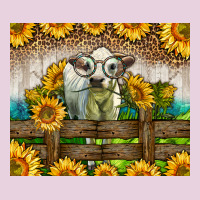 Western Charolais Heifer With Sunflowers Ladies Tee | Teevron