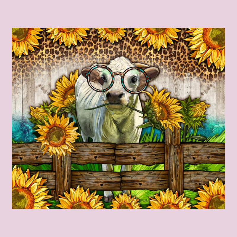 Western Charolais Heifer With Sunflowers Ladies Tee by LillyAllenDesigns | Teevron