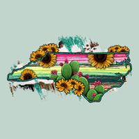 North Carolina Map Sunflower Cactus Serape Zipper Hoodie | Teevron