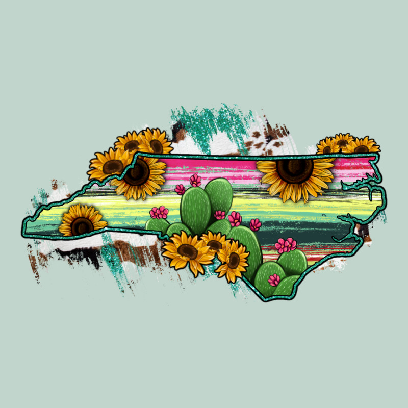 North Carolina Map Sunflower Cactus Serape Zipper Hoodie by RanaPortraitStore | Teevron