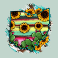 Ohio Map Sunflower Cactus Serape Zipper Hoodie | Teevron