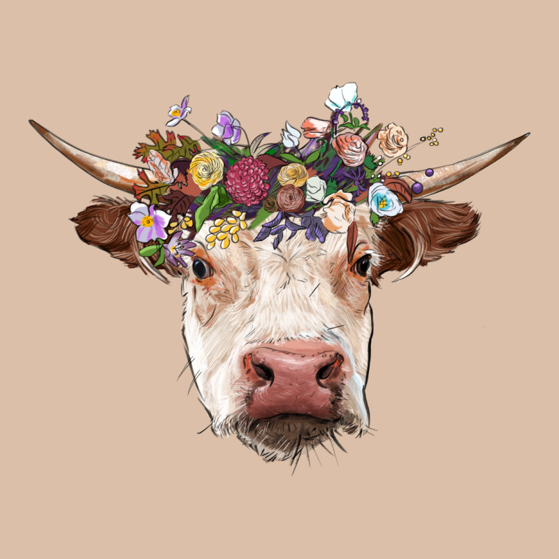 Hereford Cow With Floral Headband Urban Heavy Tee by RanaPortraitStore | Teevron