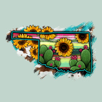 Oklahoma Map Sunflower Cactus Serape Zipper Hoodie | Teevron
