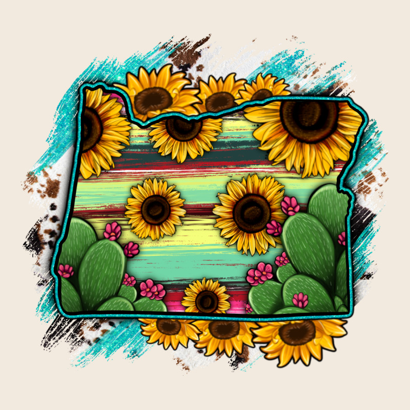 Oregon Map Sunflower Cactus Serape Zipper Hoodie by RanaPortraitStore | Teevron