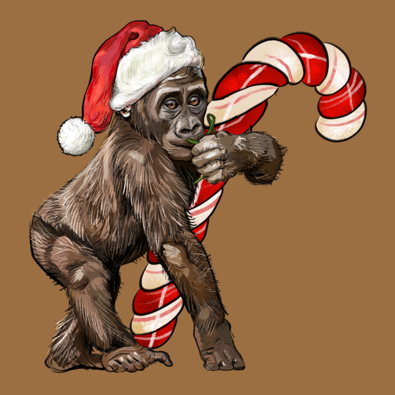 Christmas Candy Cane Baby Gorilla Vintage Tee by LillyAllenDesigns | Teevron