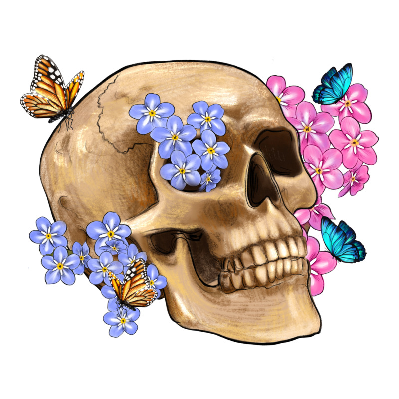 Skull Flora Butterfly Long Sleeve Tee by Artiststas | Teevron