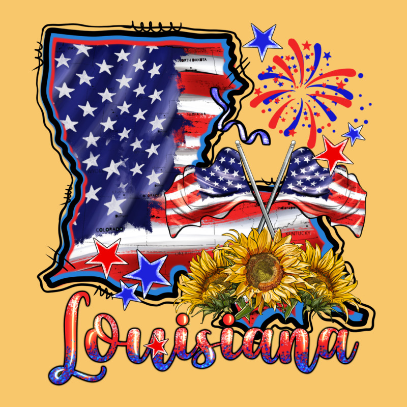 4th Of July  Louisiana Map Vintage Hoodie by BarkalooDesign | Teevron