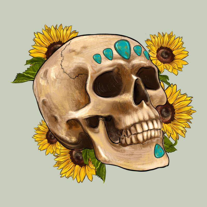 Skull Flowers And Gemstone Long Sleeve Tee by Artiststas | Teevron