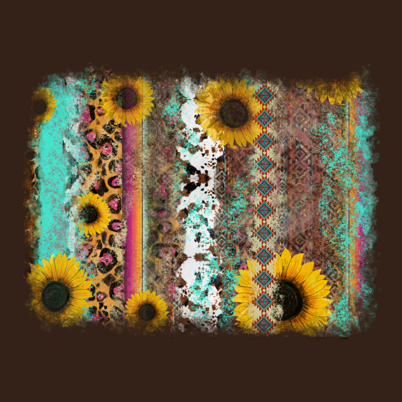 Aztec Leopard Turquoise Sunflower Background Heavy Core Tee by RanaPortraitStore | Teevron