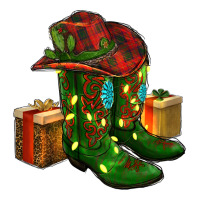 cowboy hat with boots christmas | Teevron