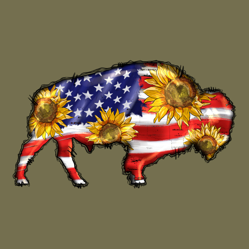 Bison Amerıcan Flag Vintage Hoodie by BarkalooDesign | Teevron
