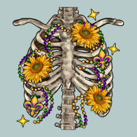 Mardi Gras Chest Sunflowers Skeleton Heavy Core Tee | Teevron