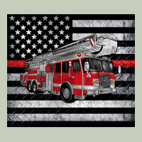 Thin Red Line American Flag Fire Truck Long Sleeve Tee | Teevron
