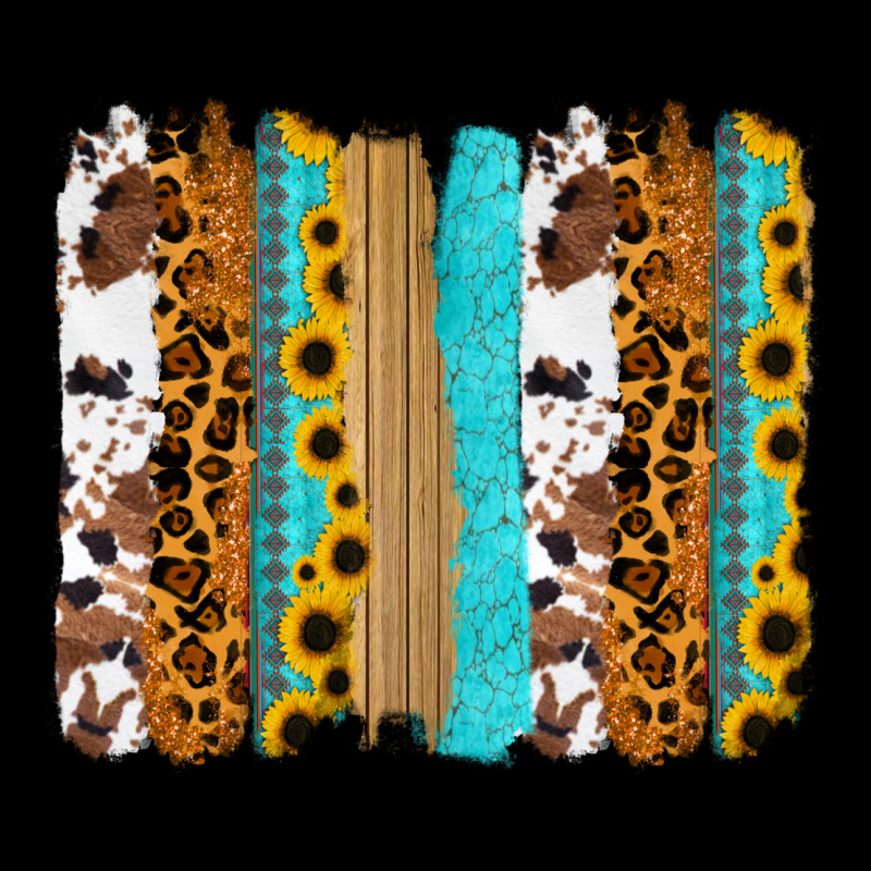 Turquoise Sunflowers Cowhide Leopard Glitter Background Heavy Core Tee by RanaPortraitStore | Teevron