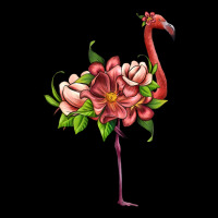 Flamingo With Tropical Flowers Long Sleeve Tee | Teevron