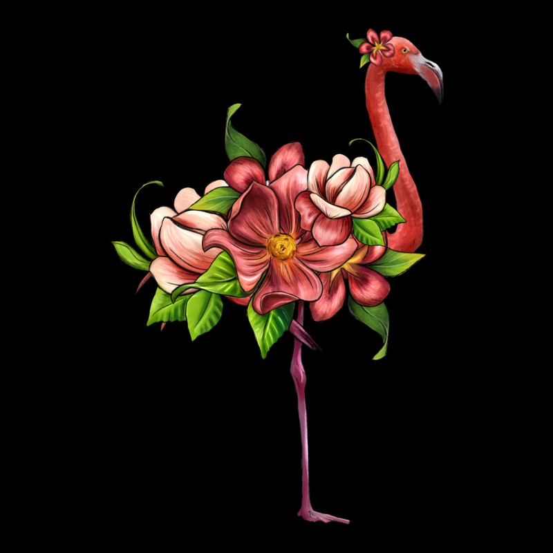 Flamingo With Tropical Flowers Long Sleeve Tee by Artiststas | Teevron
