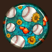 Baseball With Sunflower Round Earrings Heavy Core Tee | Teevron