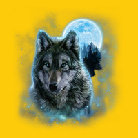 T Shirt, Grey Wolf Hunting Ground, Icy Moon, Forest, Galaxy Premium Hoodie | Teevron