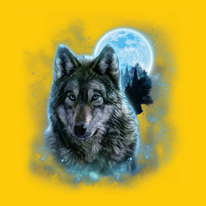 T Shirt, Grey Wolf Hunting Ground, Icy Moon, Forest, Galaxy Premium Hoodie by linhVisuals | Teevron