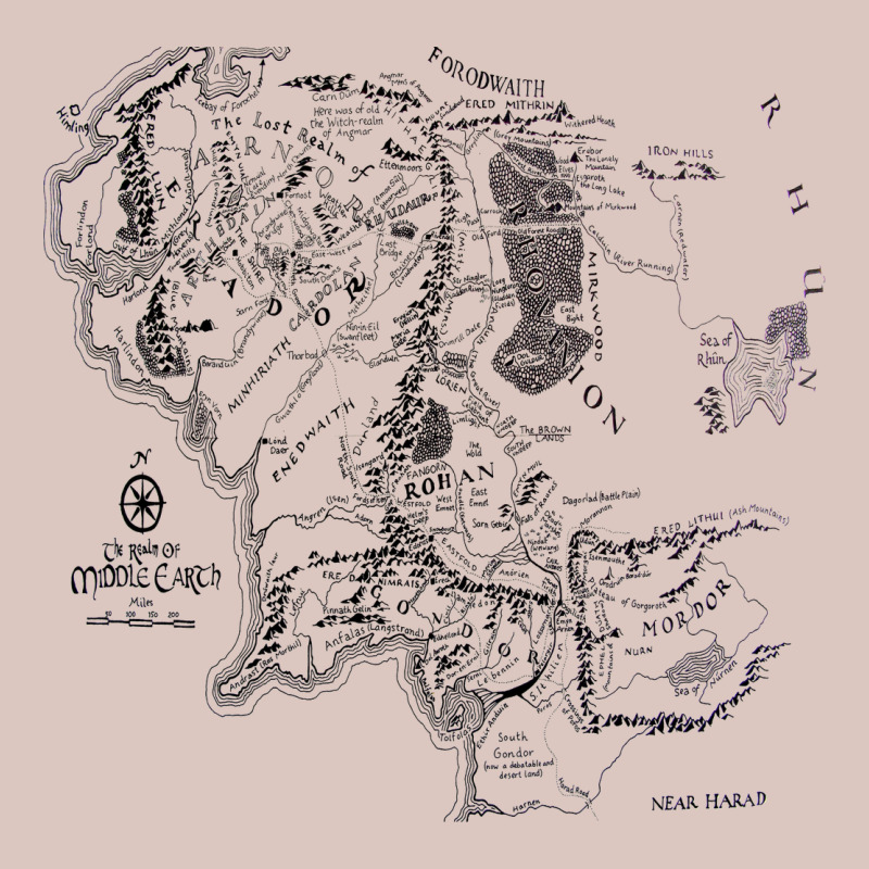 Middle Earth Map [tw] Premium Hoodie by linhVisuals | Teevron