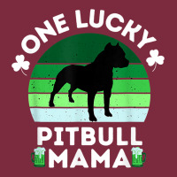 Funny St Patrick's Day One Lucky Pitbull Mama Pitbulldog T Shirt Premium Hoodie | Teevron