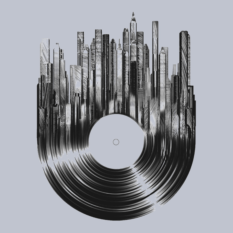 Vinyl Record Cityscape Premium Hoodie by linhVisuals | Teevron