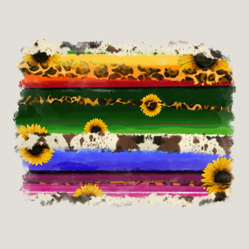 Serape Sunflowers Leopard Cowhide Background Heavy Core Tee by RanaPortraitStore | Teevron