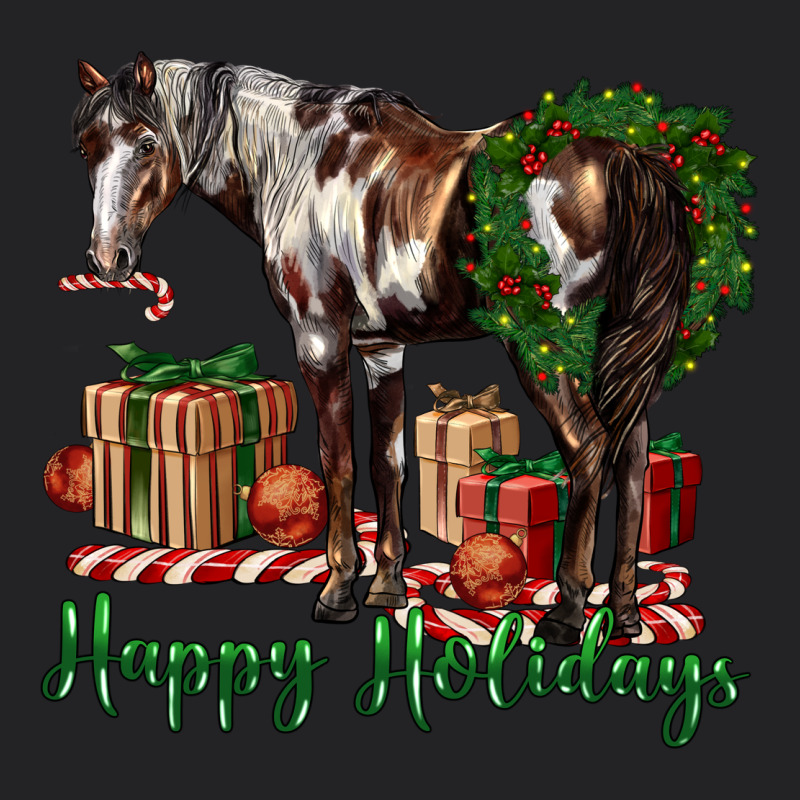 Happy Holidays Mustang Horse Vintage Tee by LillyAllenDesigns | Teevron