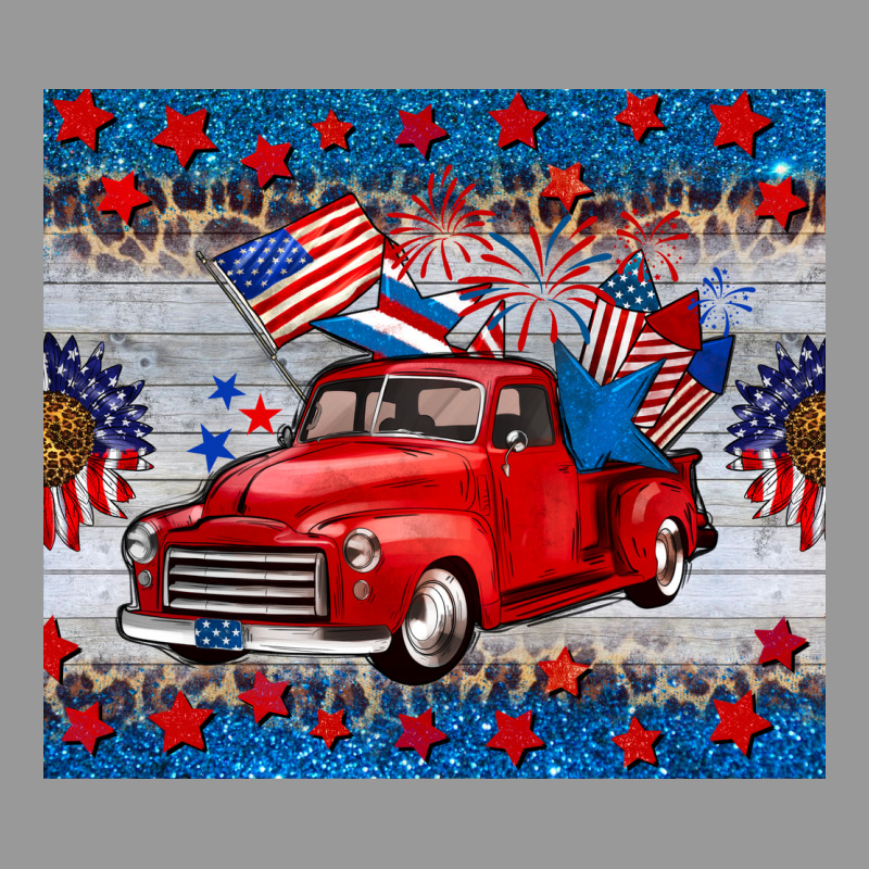 American Truck 4th Of July Tumbler Vintage Hoodie by BarkalooDesign | Teevron